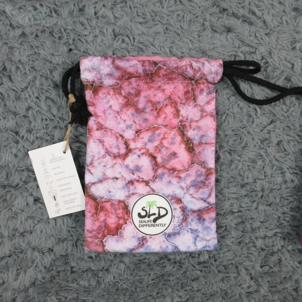 SLD Beach & Travel Towel Double Sided 30x60 Sand Free Multicolor Recycled NWT